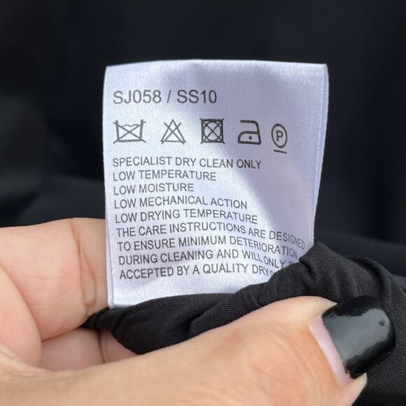 Karen Millen England Black Boned Wool Pencil Skirt SS10 Size 4 - Picture 6 of 8